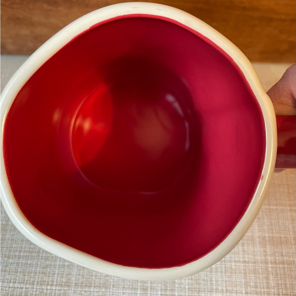 Rae Dunn Peppermint Mocha Mug - Cream and Red - Picture 4 of 5